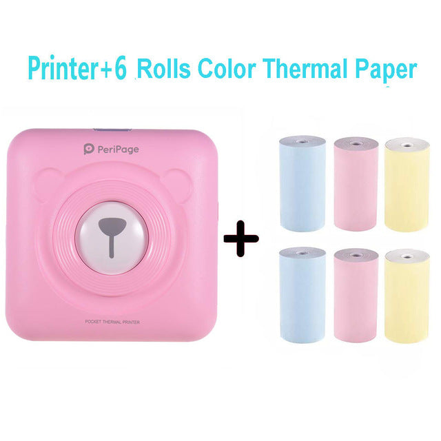 Peripage Mini Ink-free Portable Photo Printer Thermal BT 4.0 Wireless  Pocket Label Printer iOS Android Soft Case Foto Imprimante