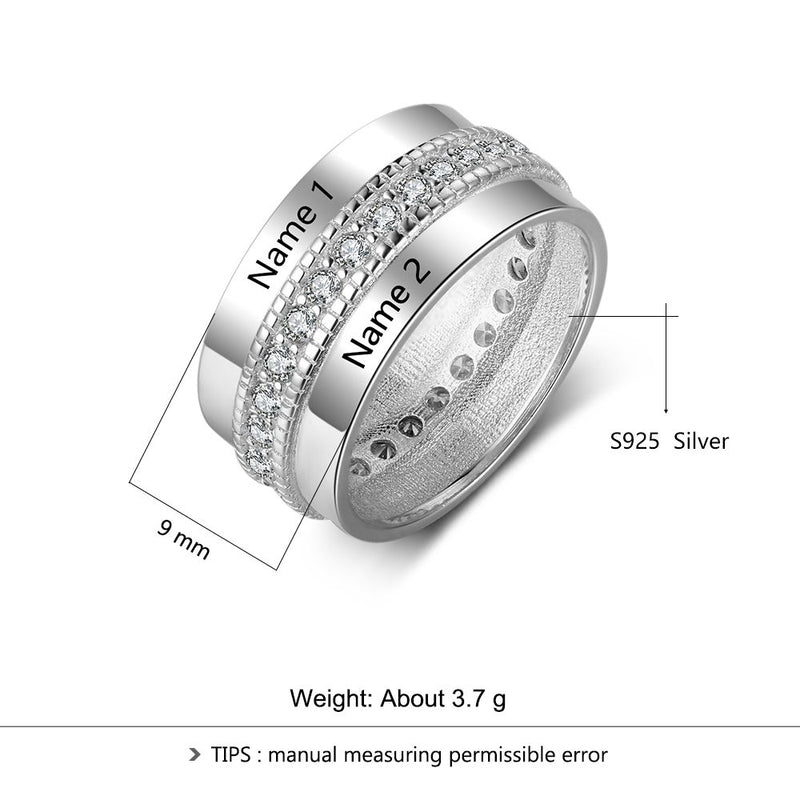 Custom Fingerprint Wedding Ring Silver Dome Shape Titanium Band Couple Ring  4m | eBay